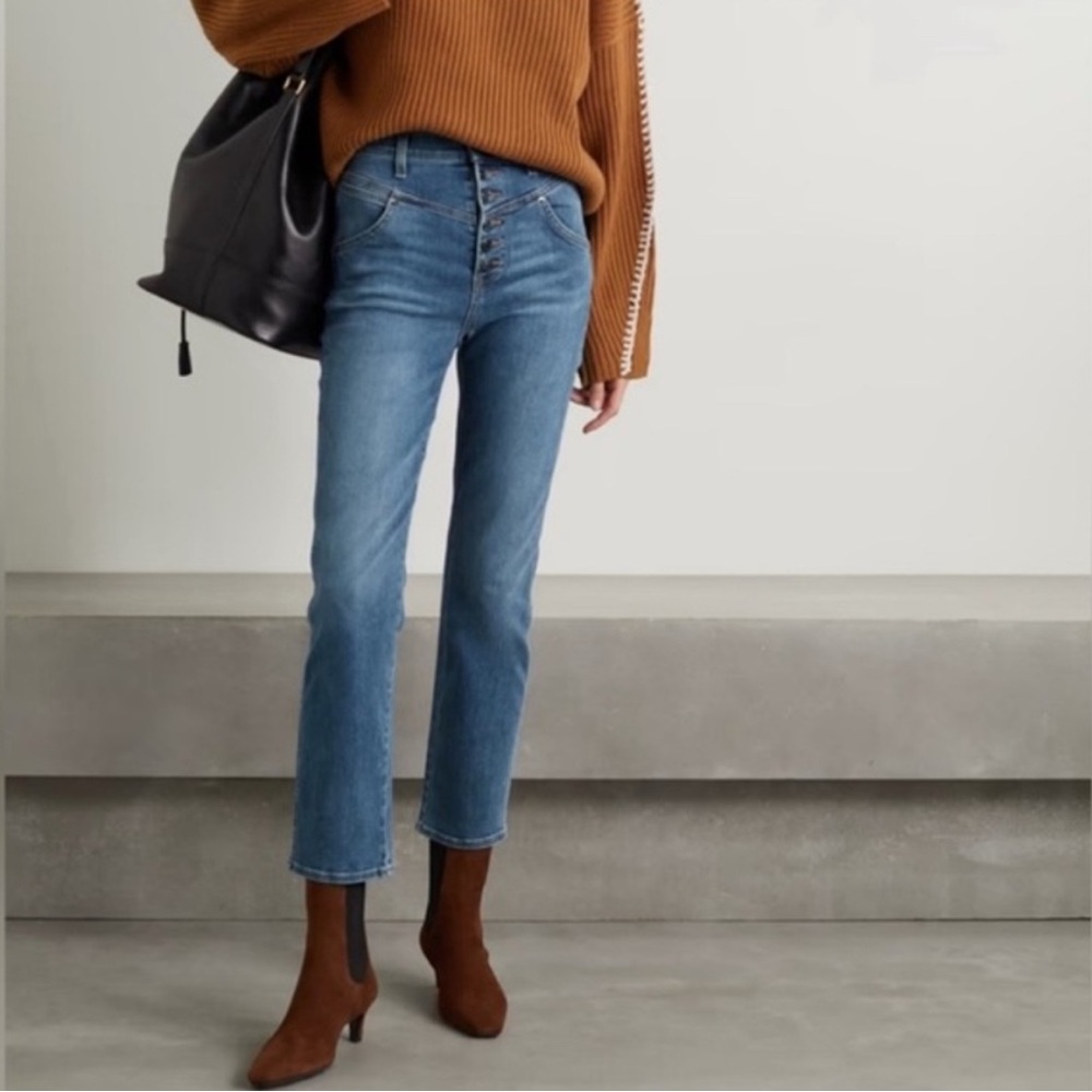 Veronica Beard Ryleigh High Rise Slim Blue Jeans